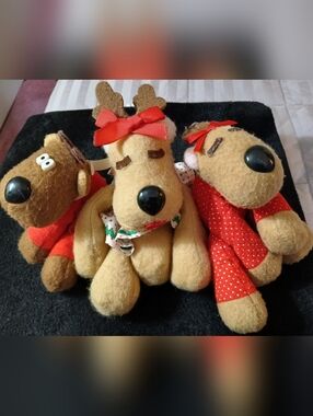 Lot of Three Hallmark Rhonda Ramona Randy Plush Reindeer Christmas Holiday